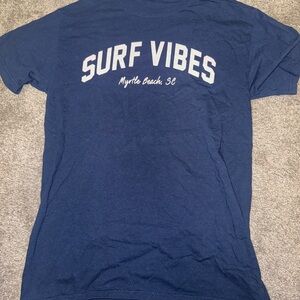 Blue fruit of the loom South Carolina Myrtle beach shirt with pink letters small